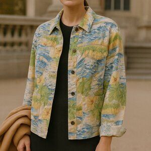 Liz Claiborne Vintage 90s Patterned Jacket Sz XL